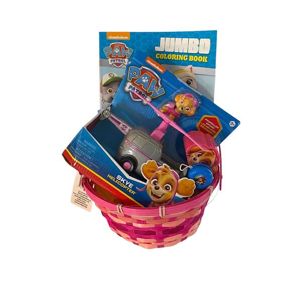 PAW Patrol Easter Basket for Girls | Skye Toy Helicopter, Coloring Book Stickers - Picture 1 of 6